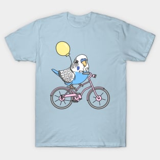 blue budgie on a bike T-Shirt